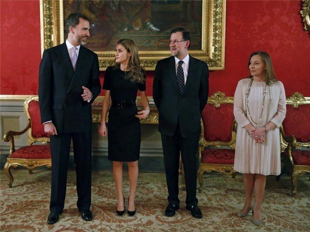 Los príncipes de Asturias junto a Mariano Rajoy y su esposa 