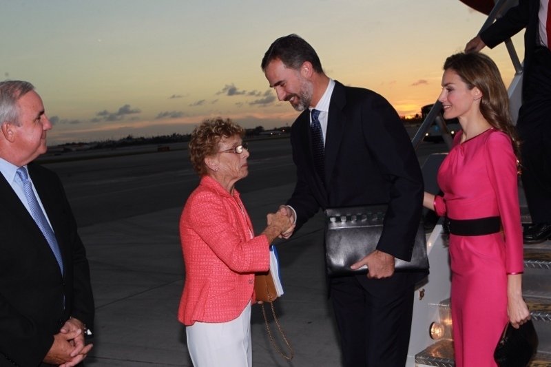 Los príncipes de Asturias a su llegada a Miami