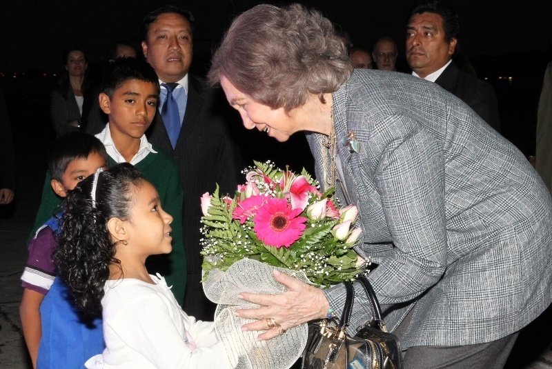 La reina Sofía, en su visita a Guatemala.
