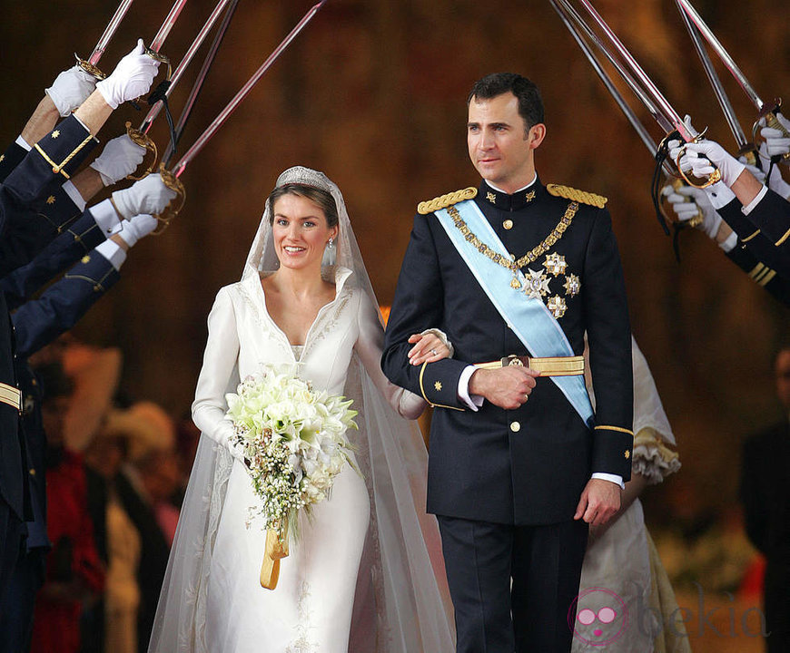 Los príncipes Felipe y Letizia, el día de su boda.