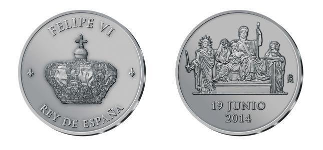 Medalla conmemorativa por la proclamación de Felipe VI.