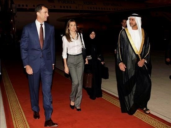 Viaje de los entonces príncipes Felipe y Letizia a Abu Dhabi (Emiratos Árabes Unidos) en 2010.