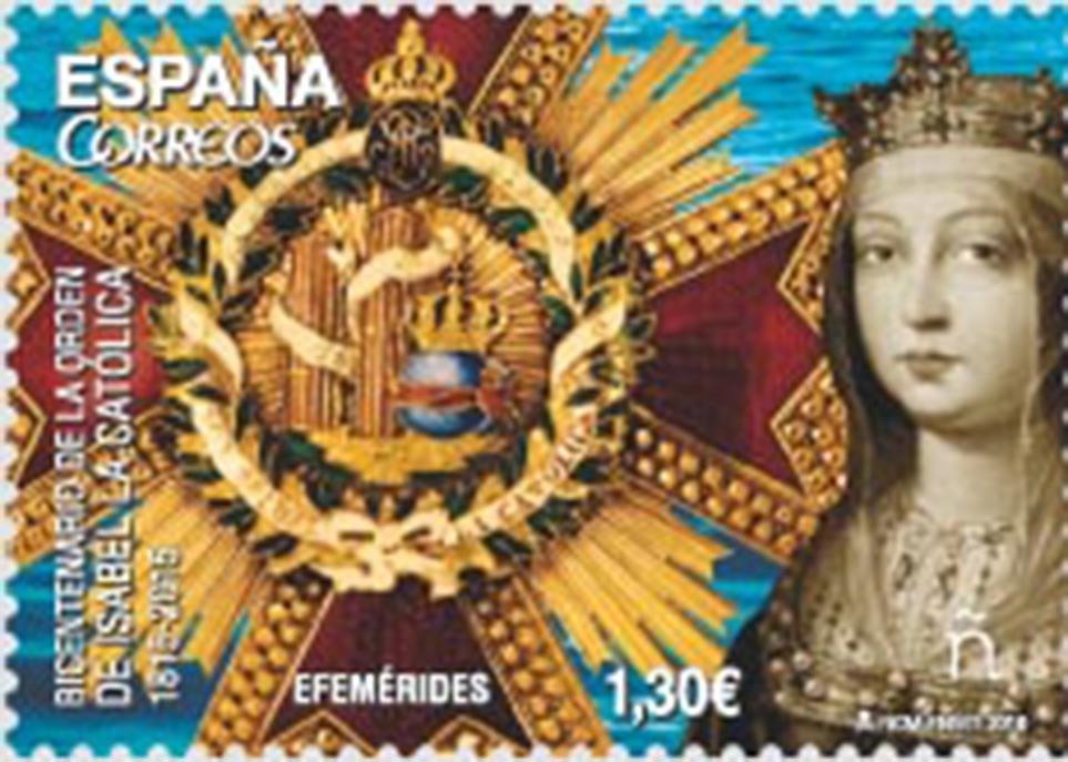 Nuevo sello de Correos conmemorativo de la Orden de Isabel la Católica.