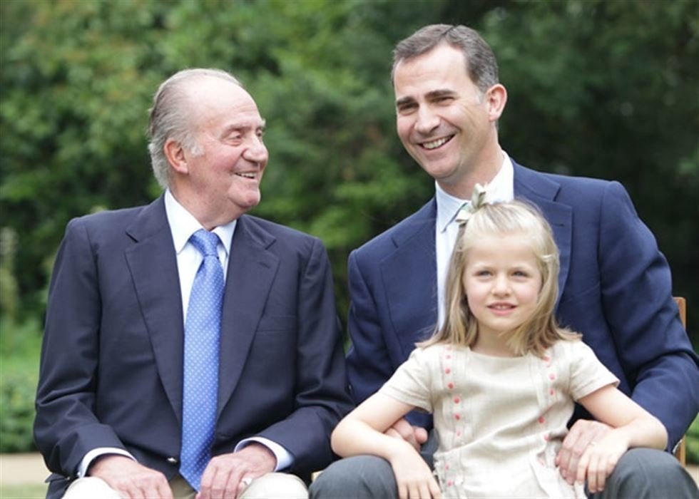 Juan Carlos I, Felipe VI y la princesa de Asturias, Leonor.