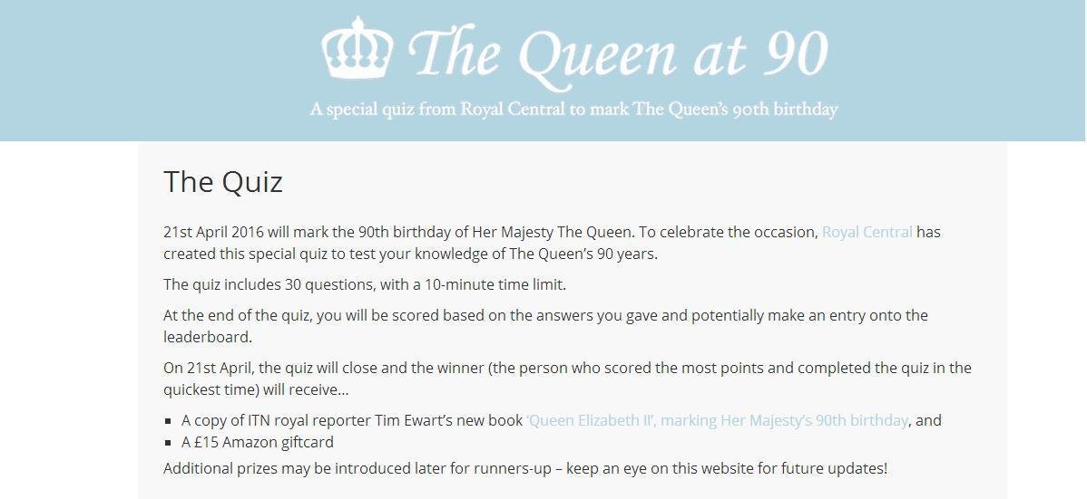 Concurso por el 90 cumpleaños de la reina Isabel II de Inglaterra.