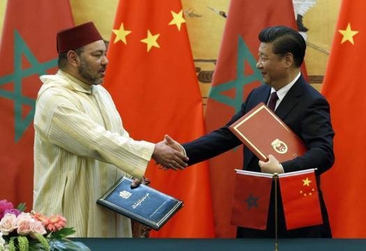 Rey de Marruecos con el presidente de la República Popular de China.