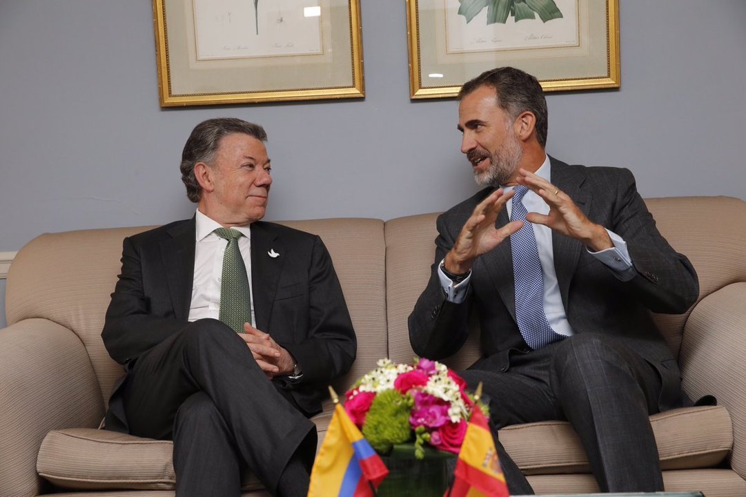 Juan Manuel Santos y Felipe VI, en su reunión en Nueva York.