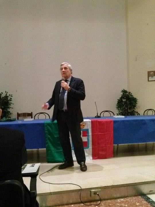 Antonio Tajani, en un acto de los monárquicos de Italia.