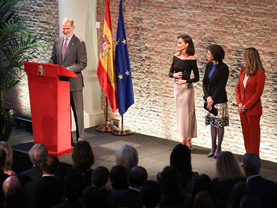 El rey Felipe VI durante su discurso con la comunidad española que vive y trabaja en Países Bajos - CASA REAL 