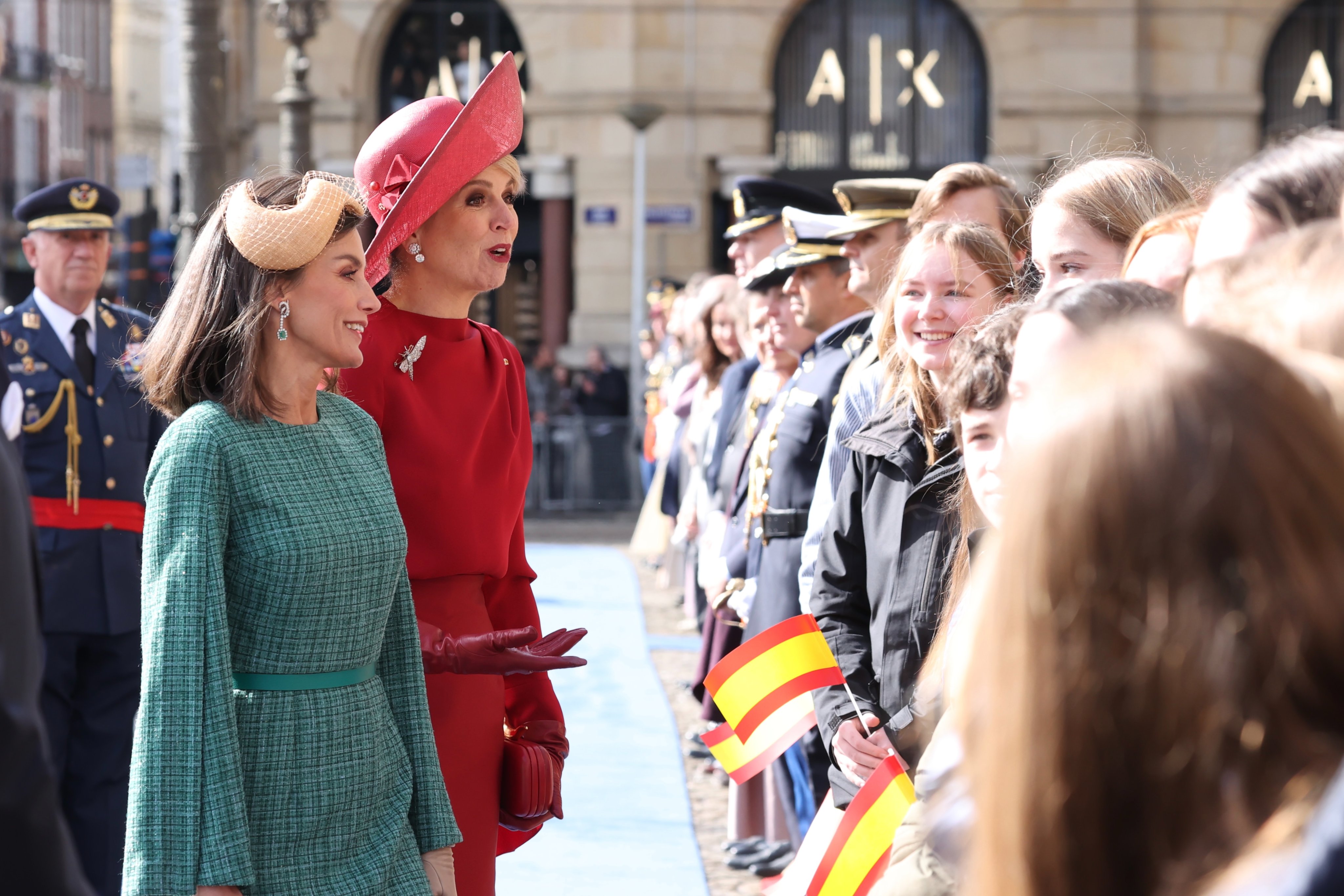 Ceremonia oficial de bienvenida a los Reyes por parte del Rey Guillermo y la Reina Máxima de los Países Bajos en la Plaza Dam, junto al Palacio Real de Ámsterdam. Casa Real.