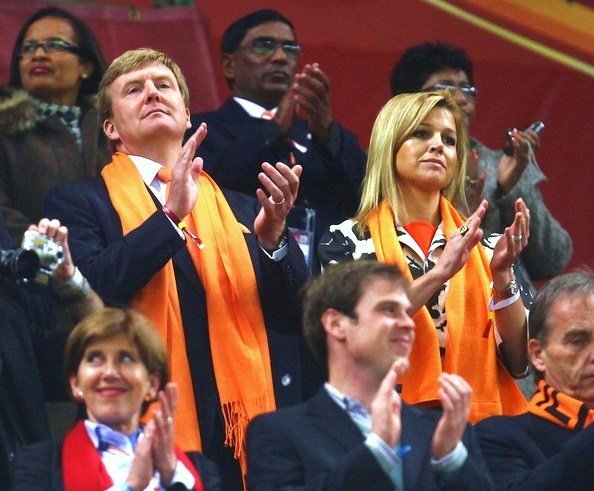 Guillermo y Máxima de Holanda, en un partido de su selección en el Mundial de Sudáfrica.