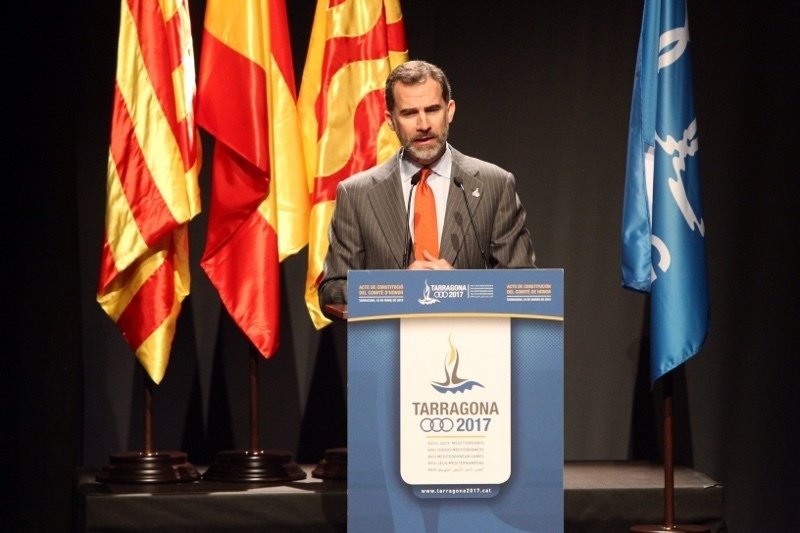 El rey Felipe, durante su discurso en Tarragona.