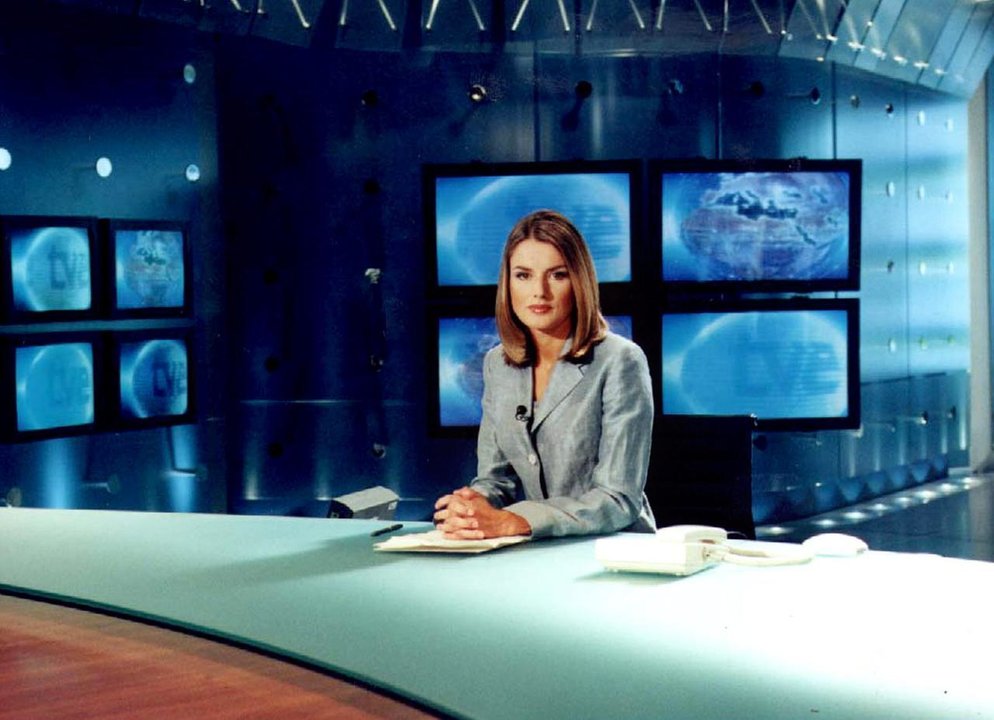 La reina Letizia, cuando trabajaba en Televisión Española.