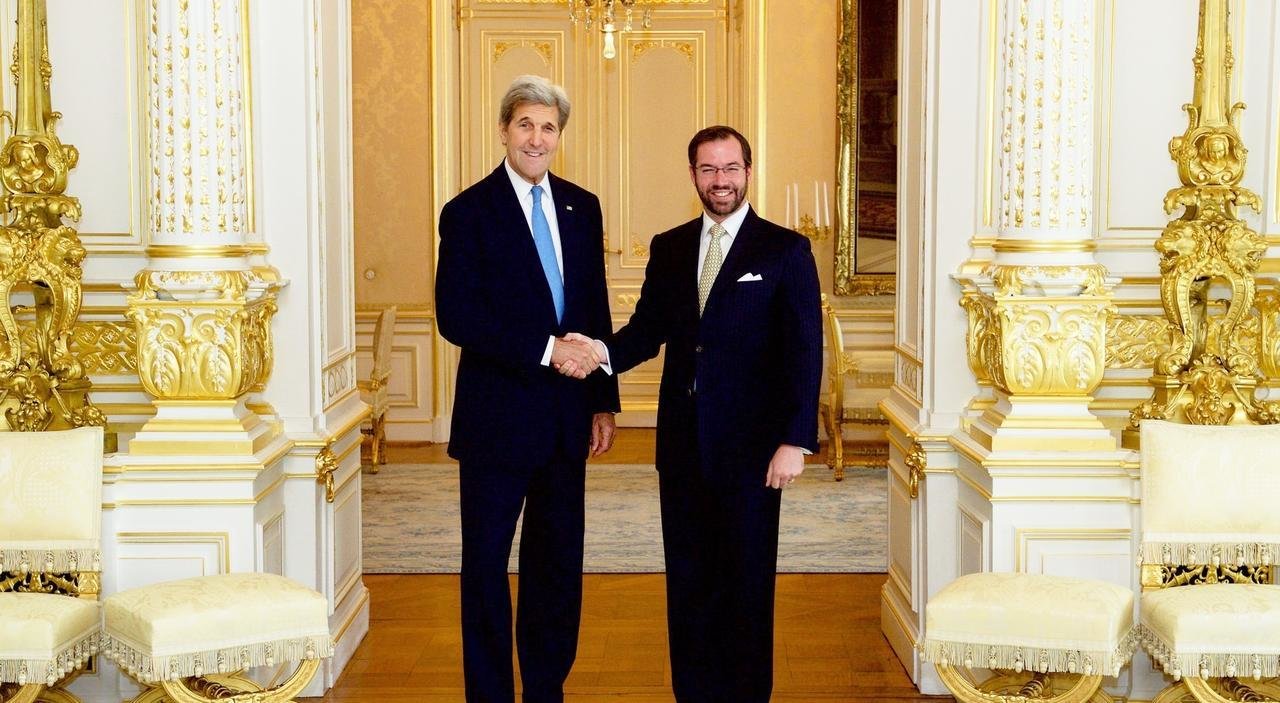 John Kerry y en gran duque heredero Guillermo de Luxemburgo.