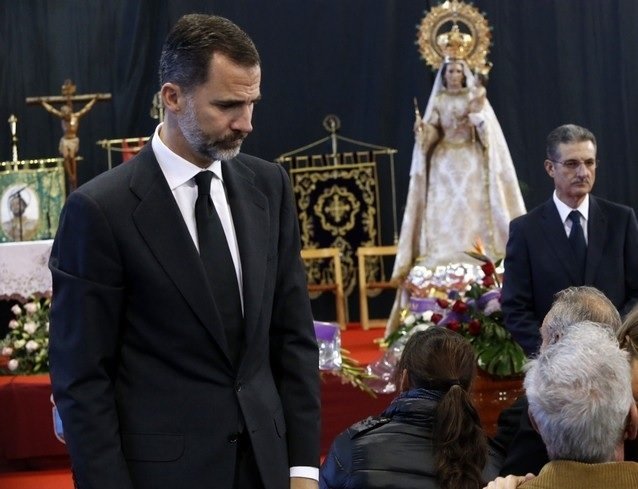 Felipe VI en un funeral.