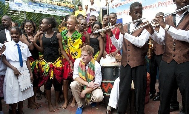 El príncipe Harry, durante un viaje a Jamaica.