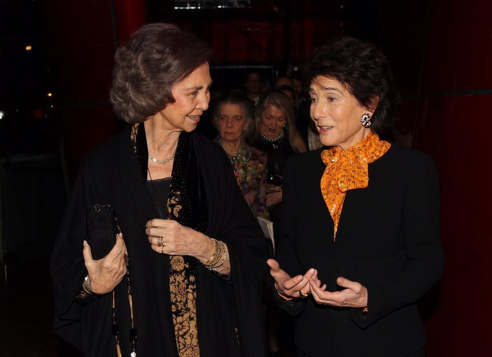La reina Sofía y la presidenta de la Escuela de Música, Paloma O'Shea.