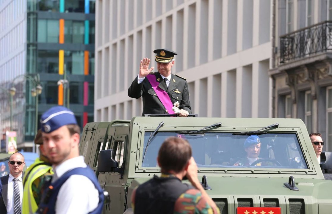 El rey Felipe de Bélgica, en un desfile militar.